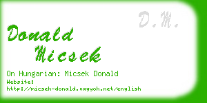 donald micsek business card